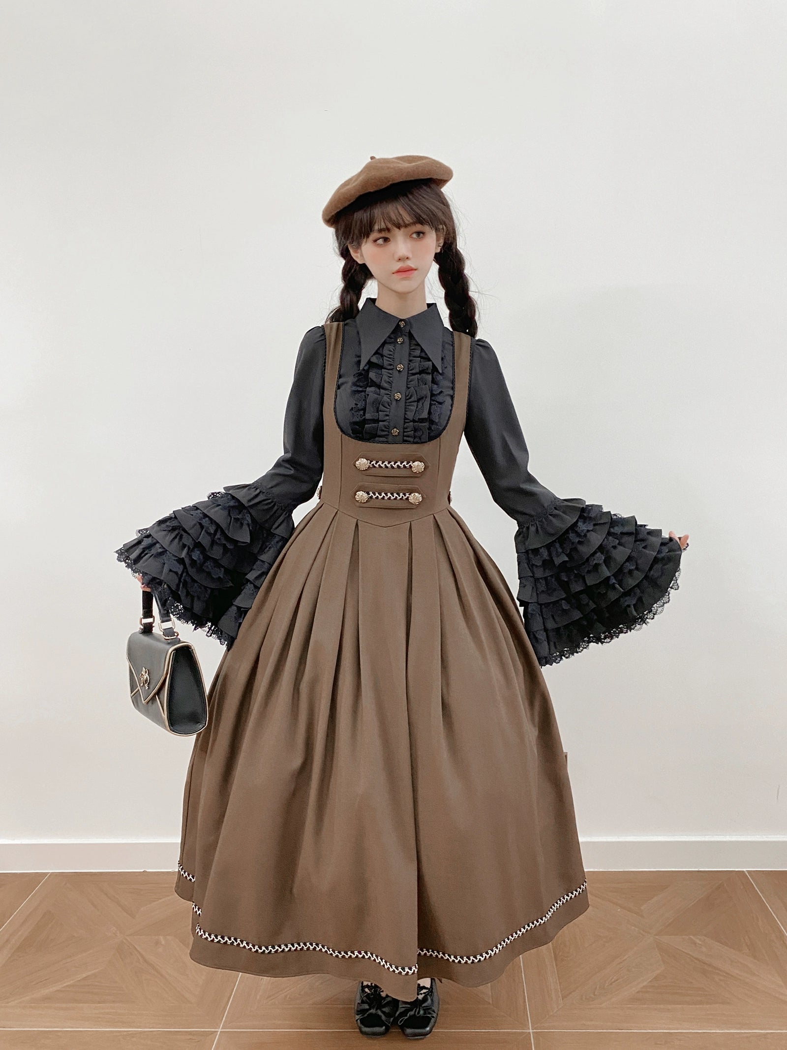 [Resale/Pre-orders available until 10/28] Bright Moon Corset Jumper Skirt, Plain Type [Brown]