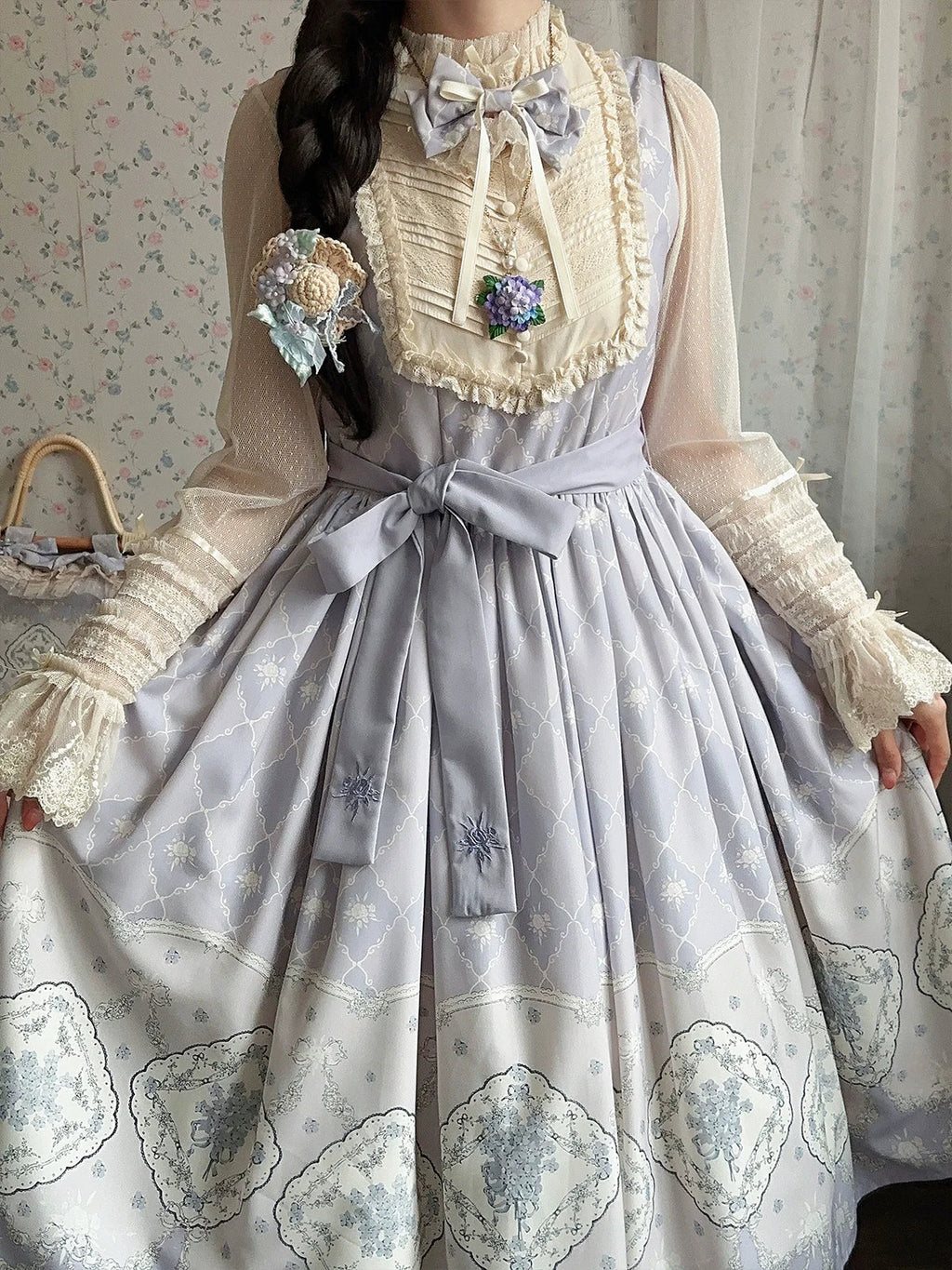 Forget Me Not パステルカラーのプリントジャンパースカート