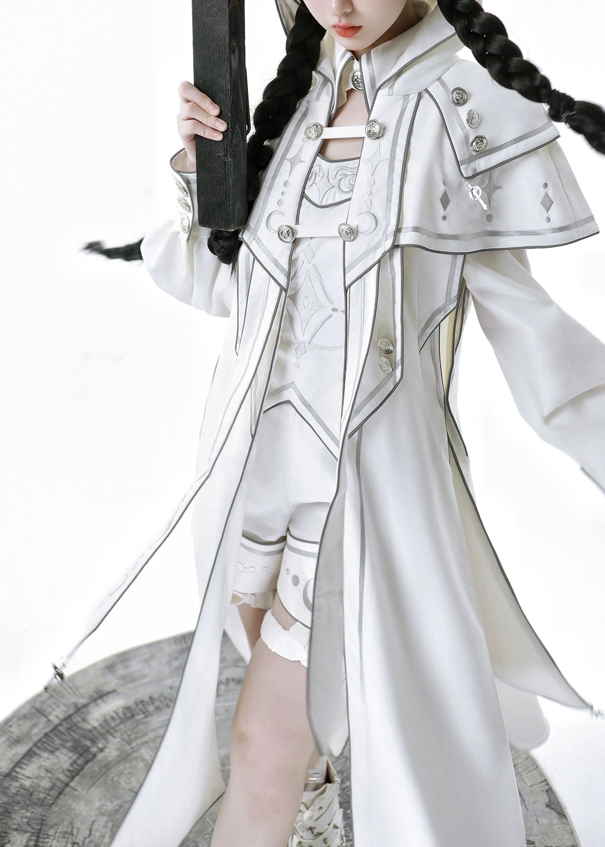 Diamond Embroidery Prince Lolita White Setup and Cape