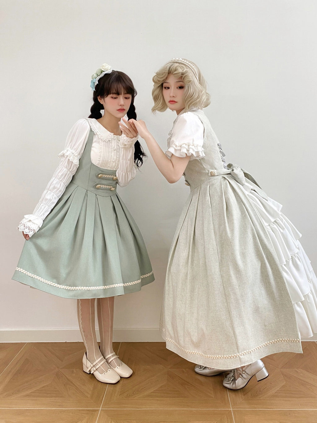 [Resale/Pre-orders available until 10/28] Bright Moon Corset Jumper Skirt, Plain Type [Light Green]