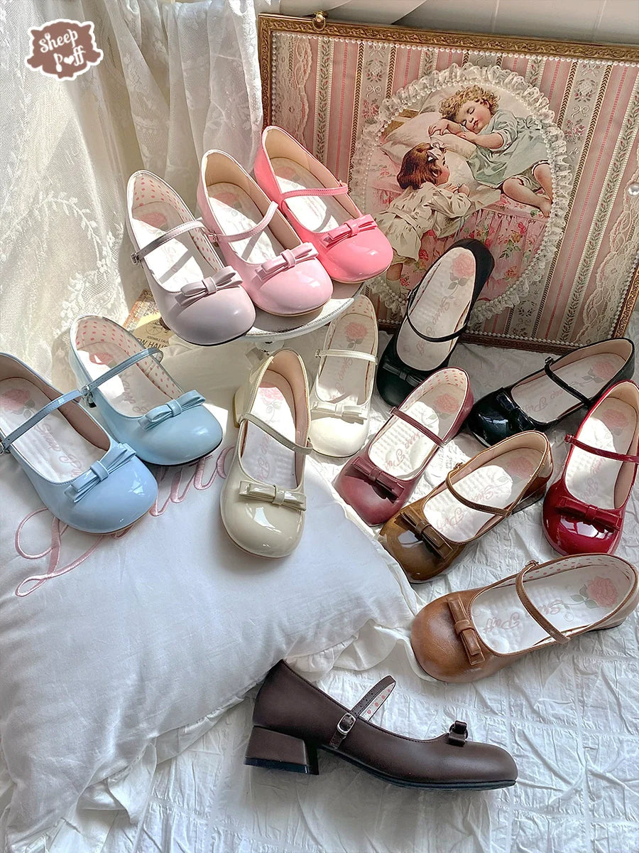 Enamel round toe shoes in 8 colors