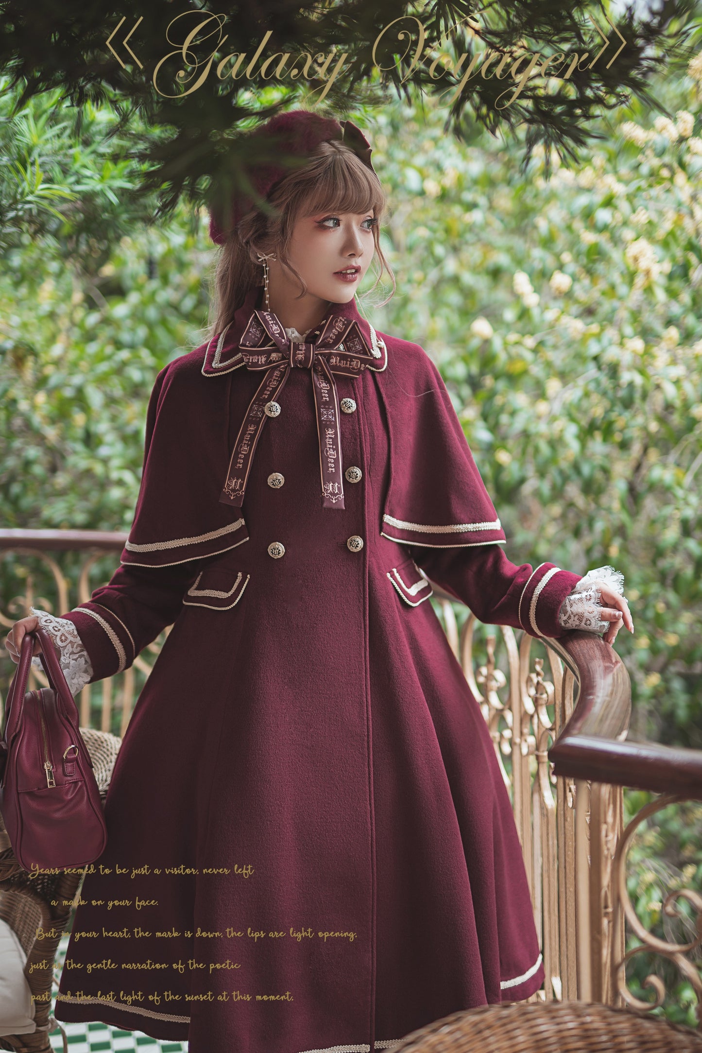 [Sale period ended] Galaxy Voyager cape coat with ribbon