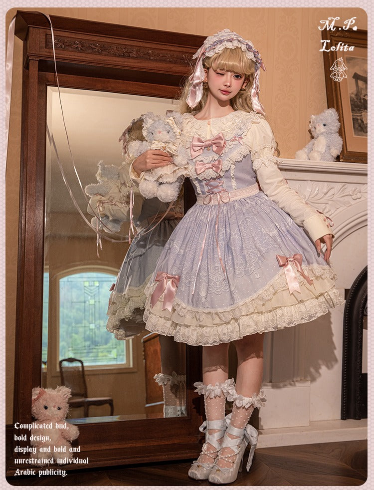 【再販・受注予約12/23まで】Lace Figure プリントジャンパースカート