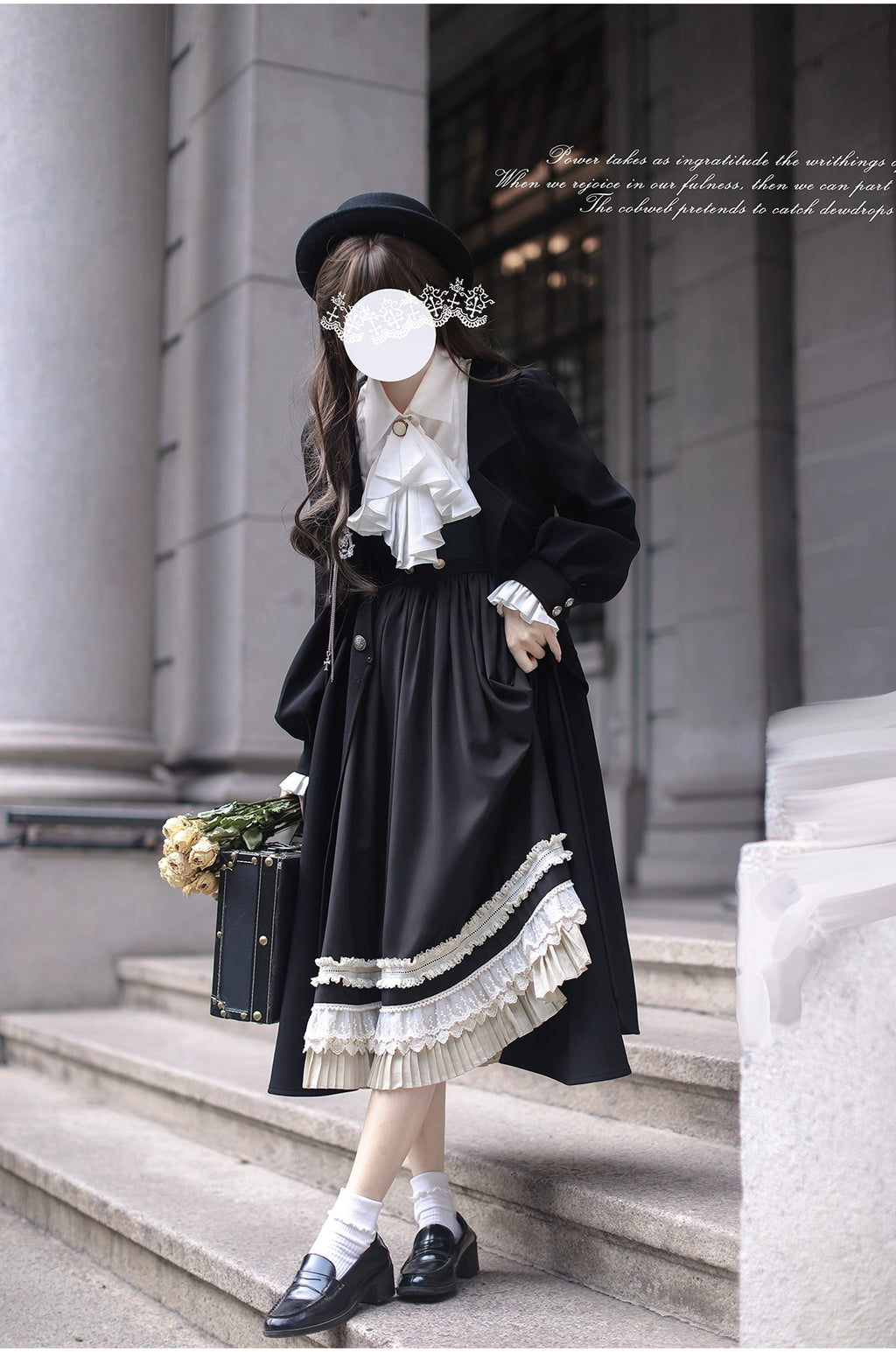 【予約販売】英国風ダブルブレストブラックコート