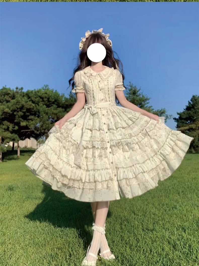 【受注予約9/13まで】Sweet Jasmine 半袖ワンピース