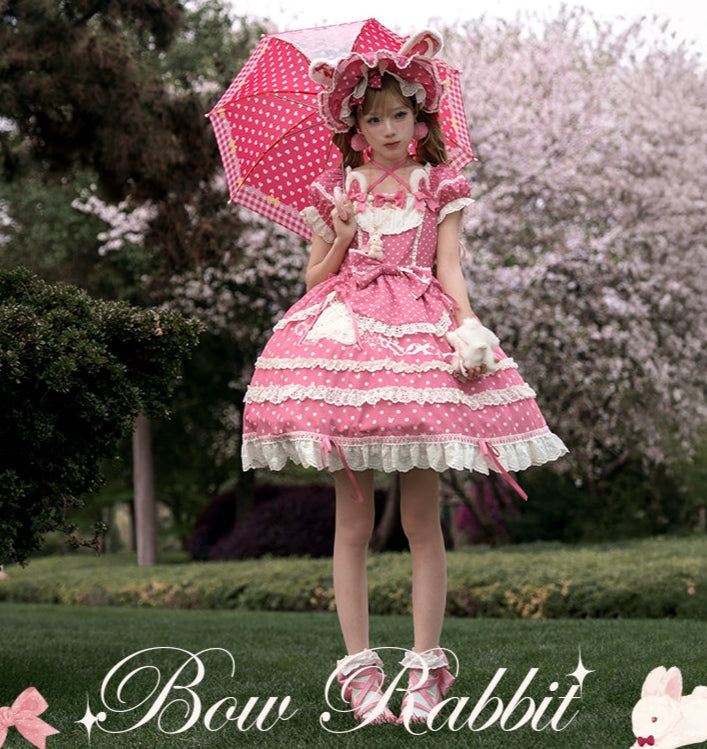 【受注予約6/11まで】Bow Rabbit 水玉ワンピース・全5色