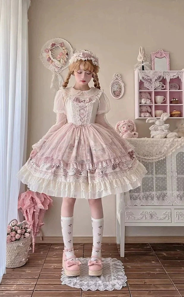 Prologue Rose and frilly jumper skirt