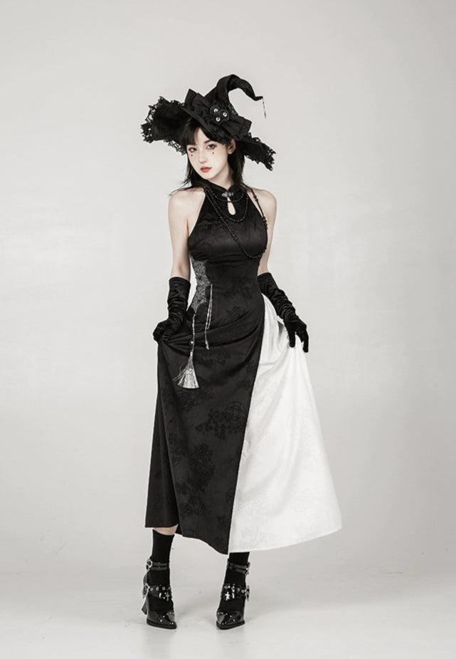 Chinese style Gothic Lolita witch one-piece set, long length