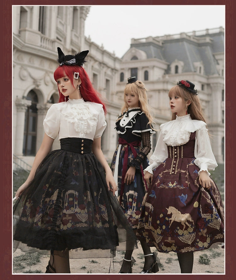 Eden at Dawn Gothic Lolita Print Skirt
