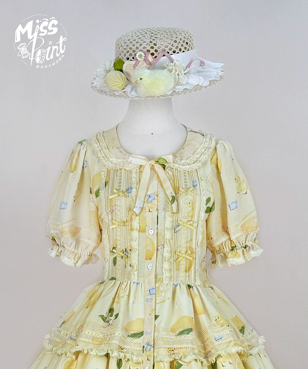 【予約販売】Lemon Sweetie プリント半袖ワンピース・ラグジュアリータイプ