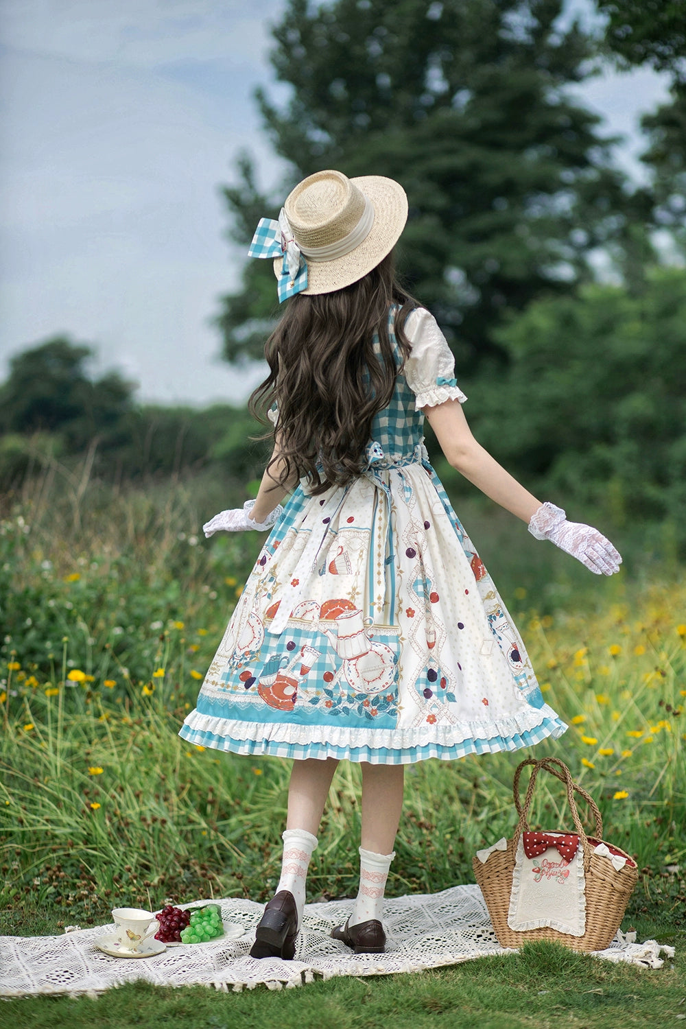 [Sales period ended] Picnic Tea Party Square Neck Dress