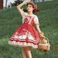 Red Cherry Pie Sweet Loli Polka Dot Jumper Skirt