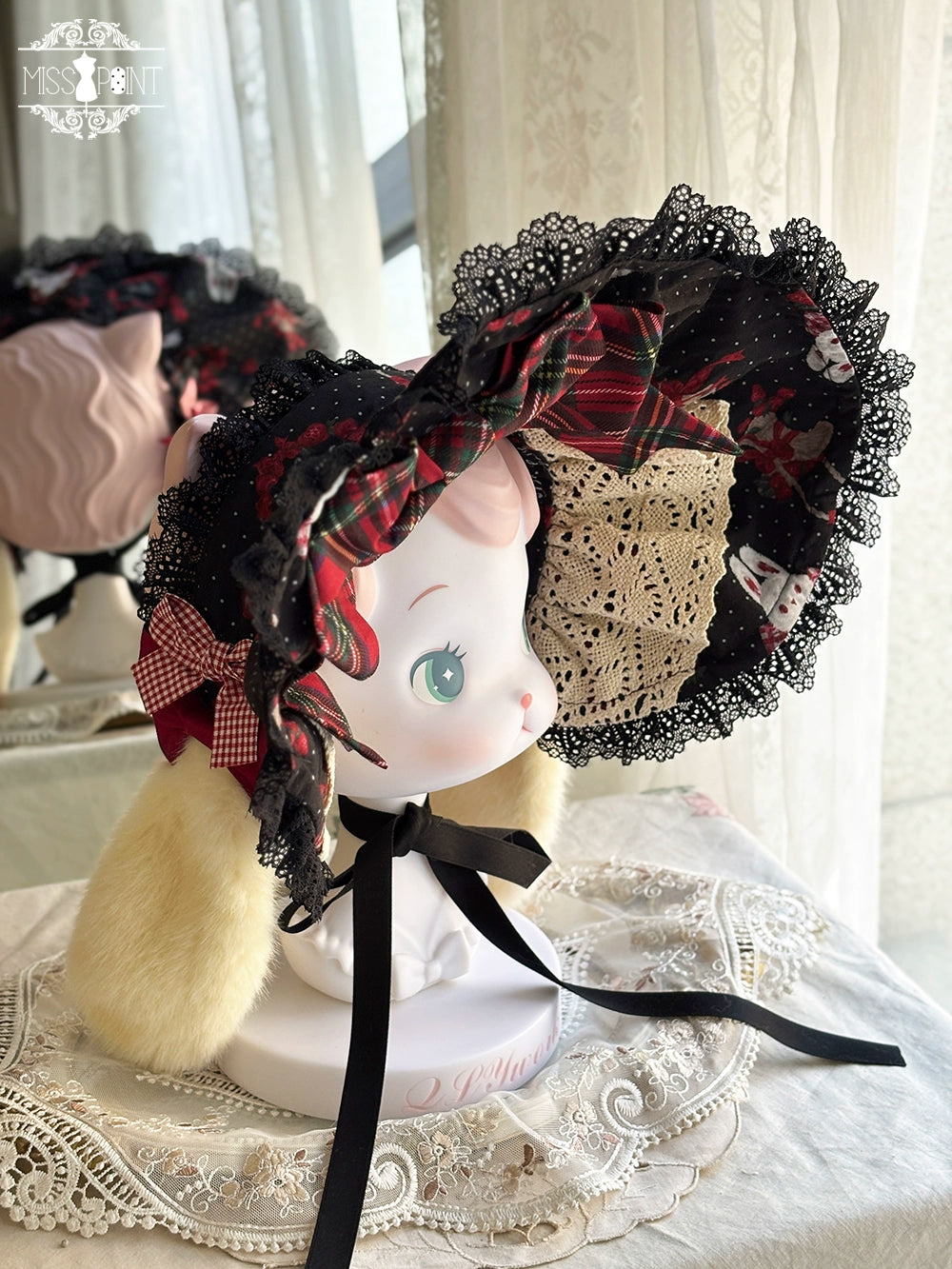 予約販売【同時購入のみ】Sweet Berry Rabbit ボンネット・カチューシャ・布ベルト