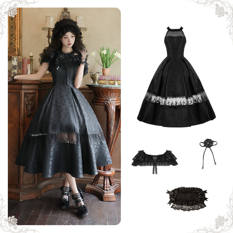 ローズジャガードホルターネックワンピース 単品・セット