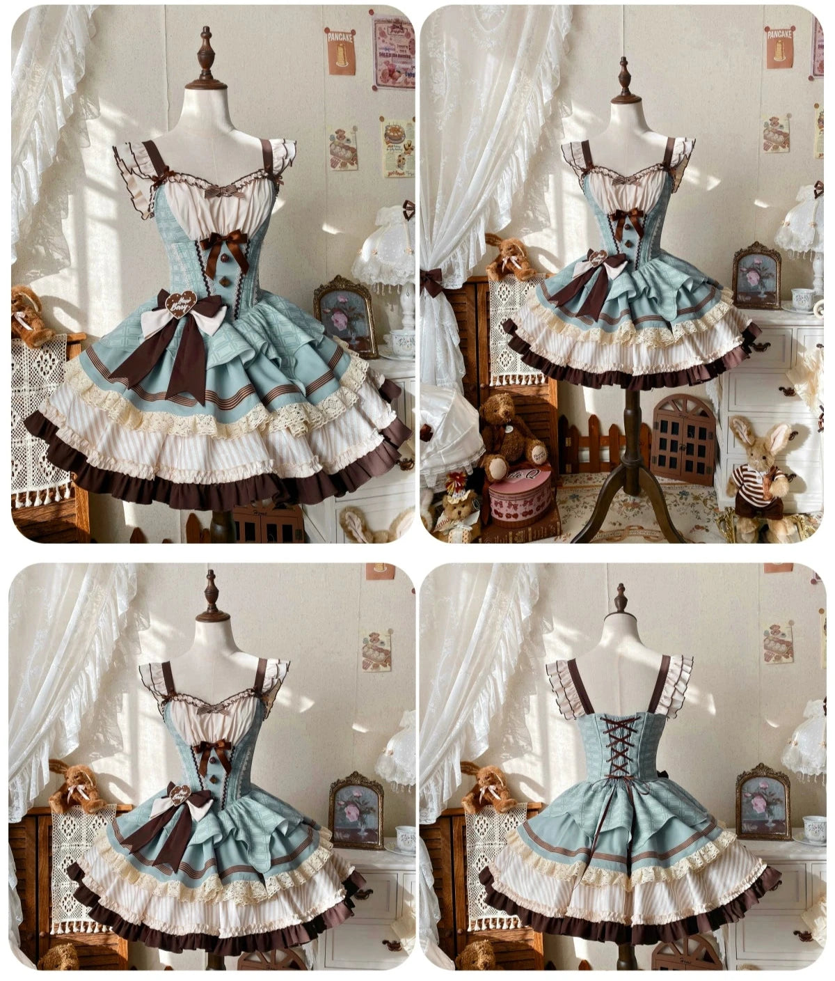 [Pre-orders available until 12/29] Mellow Mint Chocolate Jumper Skirt and Ribbon Headband