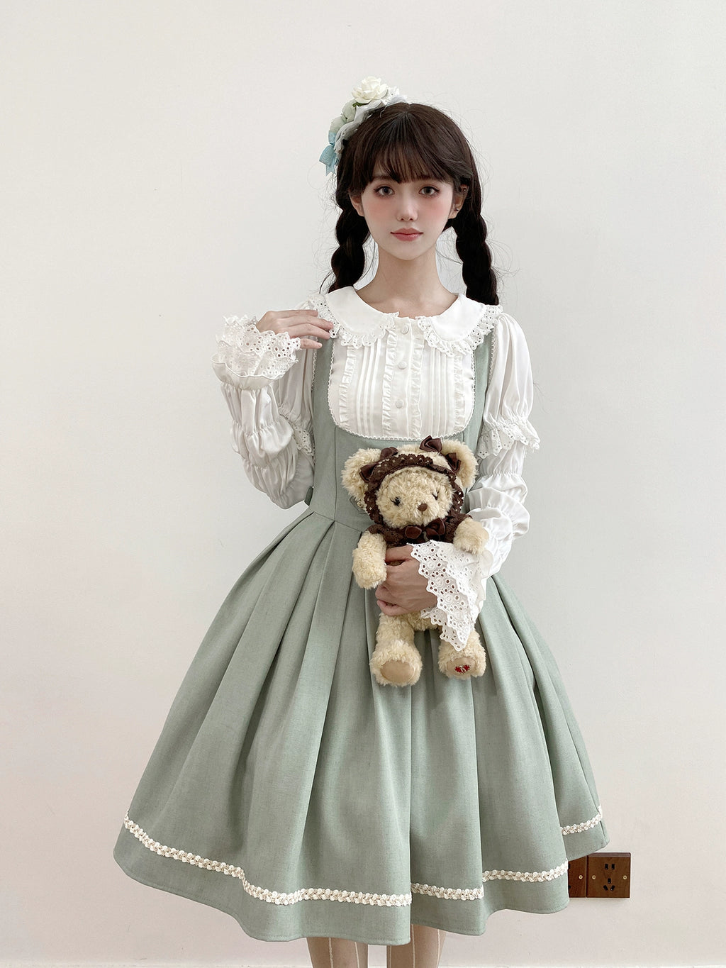 [Resale/Pre-orders available until 10/28] Bright Moon Corset Jumper Skirt, Plain Type [Light Green]
