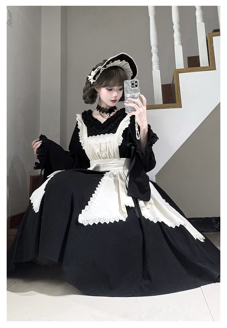 十六夜 和風メイドワンピースセット ロング丈