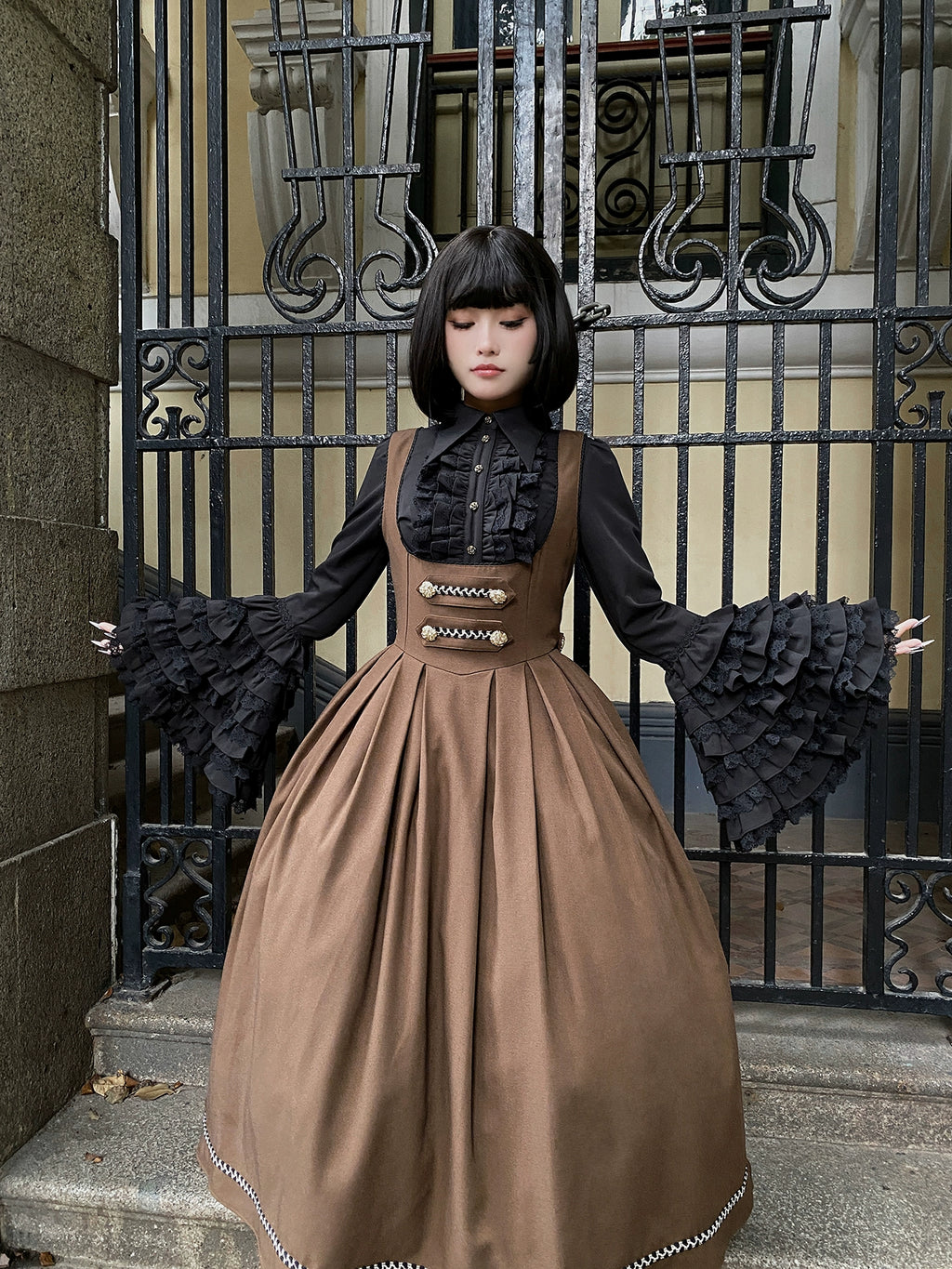 [Resale/Pre-orders available until 10/28] Bright Moon Corset Jumper Skirt, Plain Type [Brown]