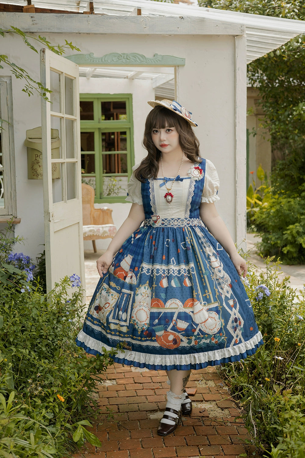 [Sales period ended] Picnic Tea Party Square Neck Dress