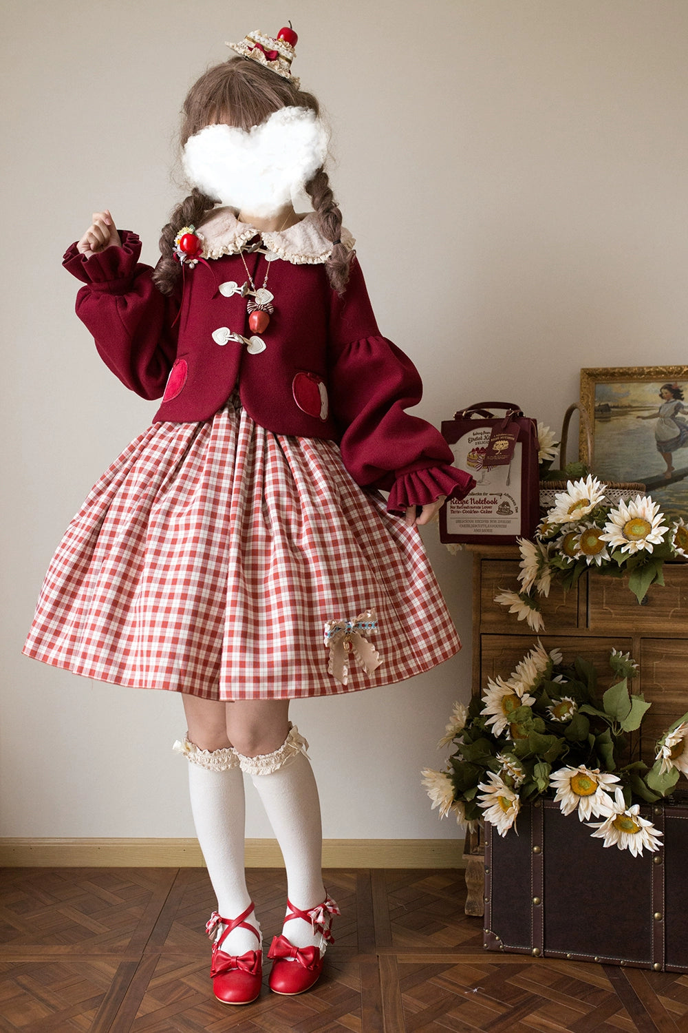 [Pre-order] Apple Garden Bavarian-style reversible skirt