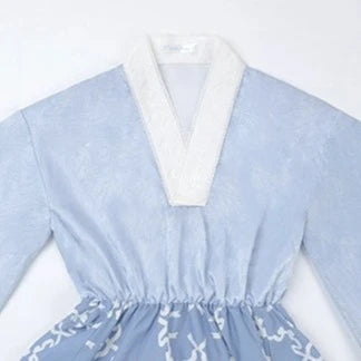 椿の花咲く庭 和風アリスのエプロン付きメイド服