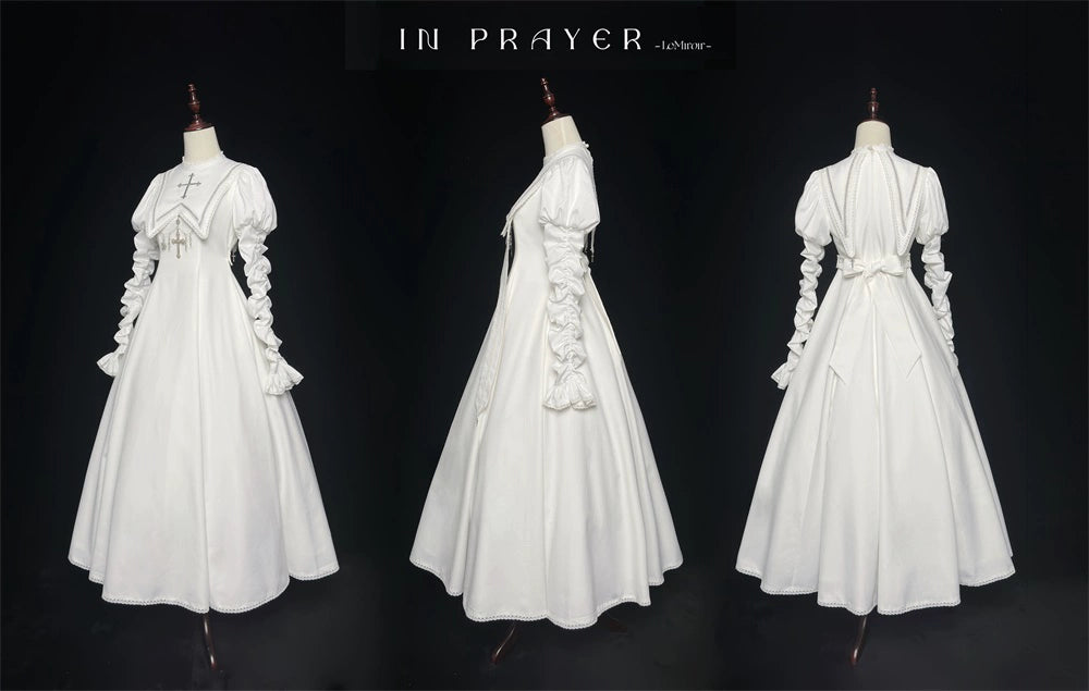 [Resale/Pre-orders until 10/16] Pray on a Moonlight Night Dress, White, Long Length
