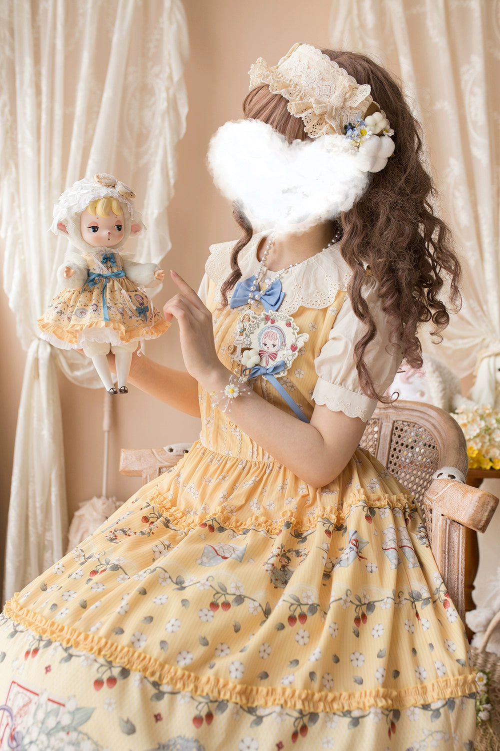 【予約販売】Sweetie Sheep プリントジャンパースカート