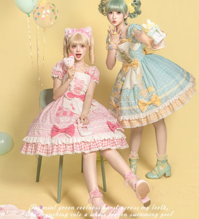 【受注予約9/8まで】Summer Ice Cool リボンの水玉ワンピース