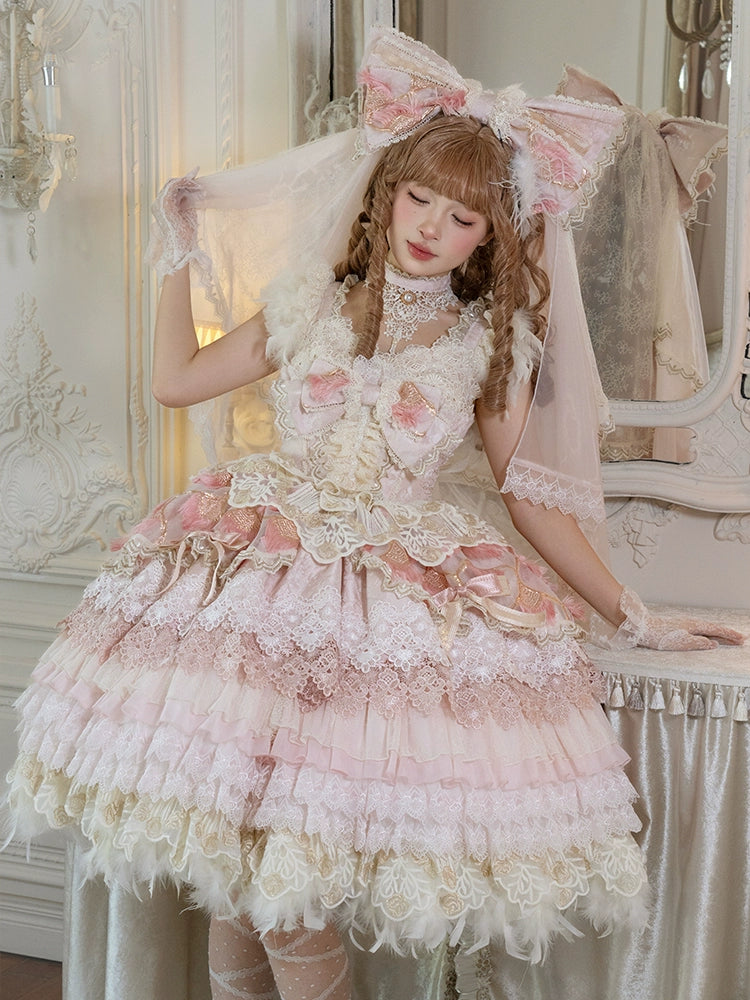 【受注予約6/18まで】Peacock Feather プリンセスドレス・ピンク