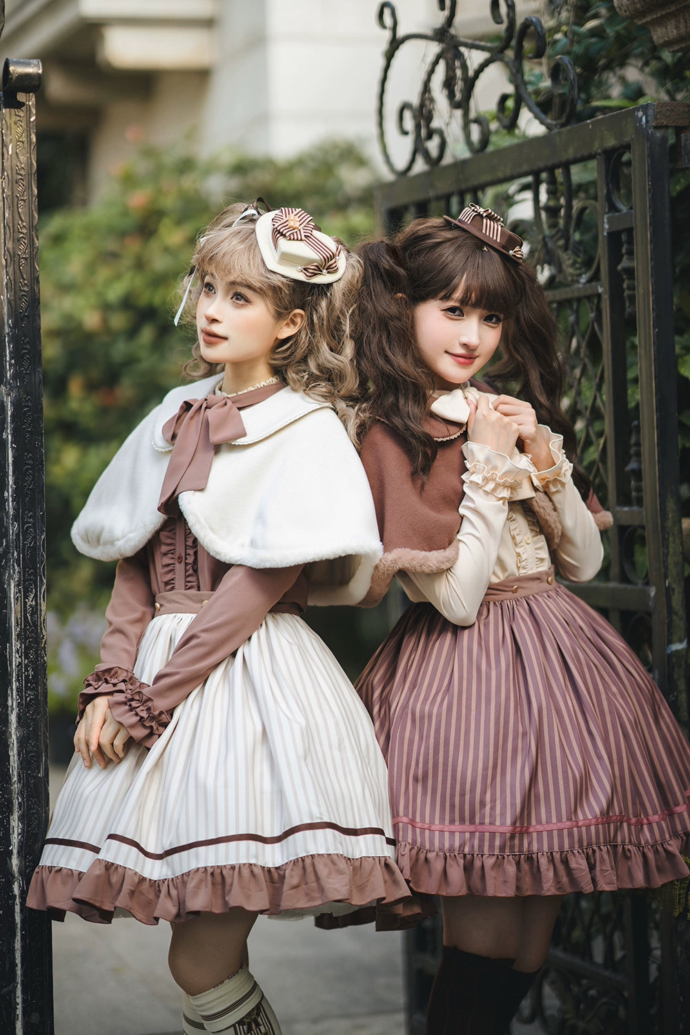 【予約販売】Classic Chocolat Stripe ストライプスカート・ショート丈
