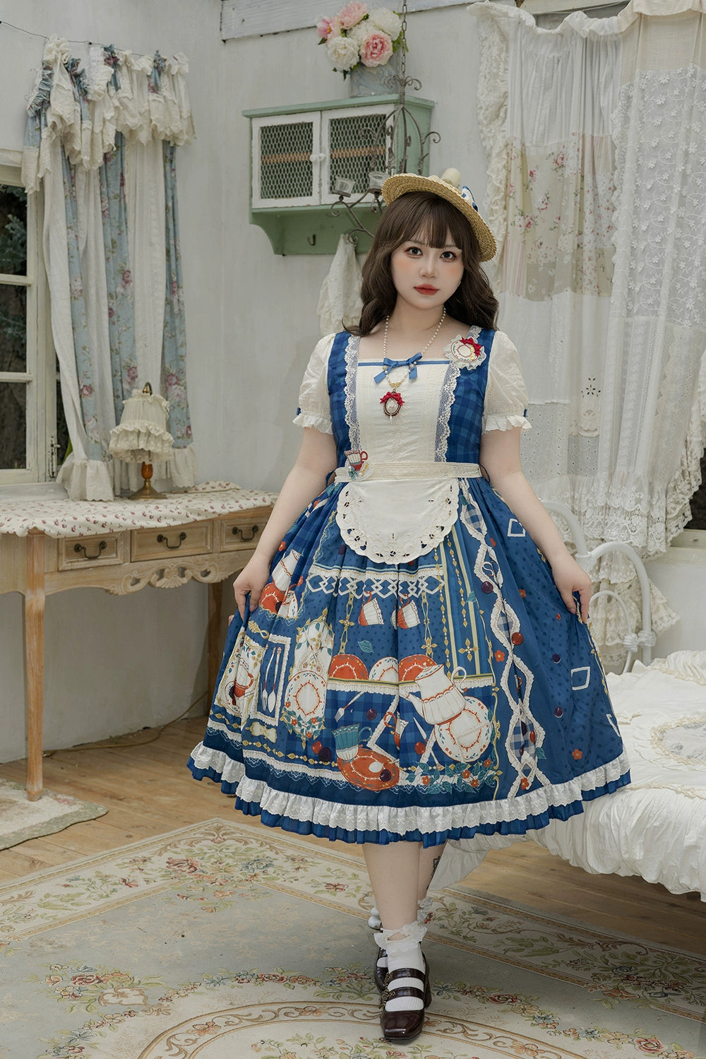 [Sales period ended] Picnic Tea Party Square Neck Dress