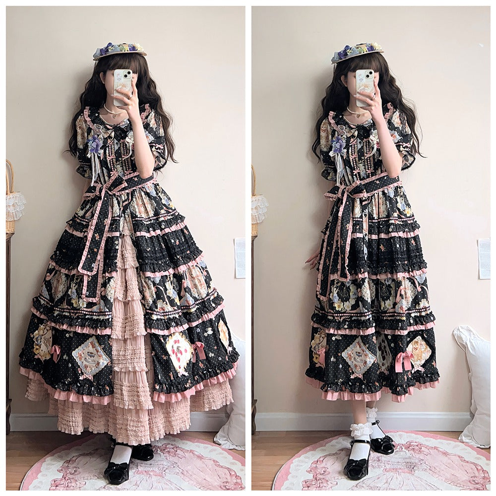 [Sale period has ended] Cat Rose Tea Party Luxury Dress 4 Piece Set