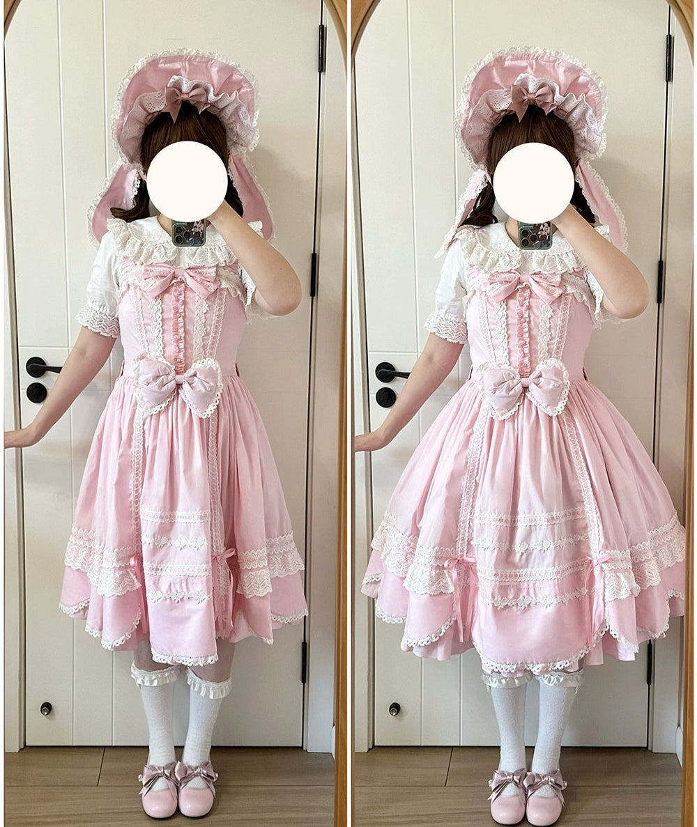 【受注予約6/12まで】Antique Petal Rabbit リボンジャンパースカート