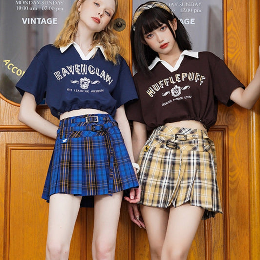 [Reservation sale] Hogwarts School of Witchcraft and Wizardry check low-rise miniskirt