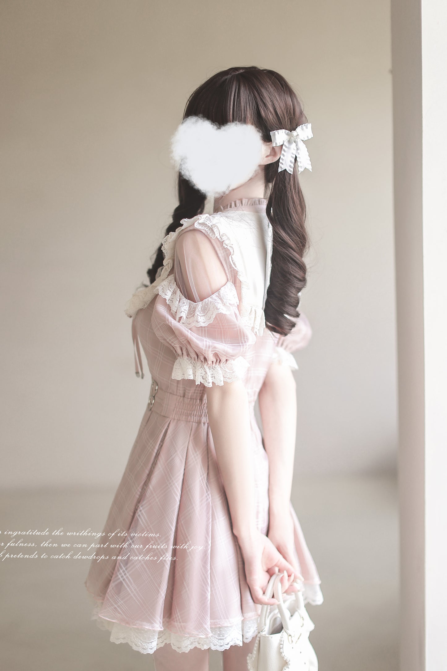 Angel Heartbeat Pink フリルチェックミニ丈ワンピース