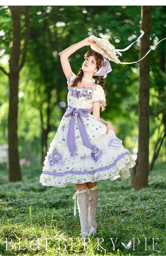 [Pre-orders available until 5/29] Blueberry Pie short-sleeved dress, applique type