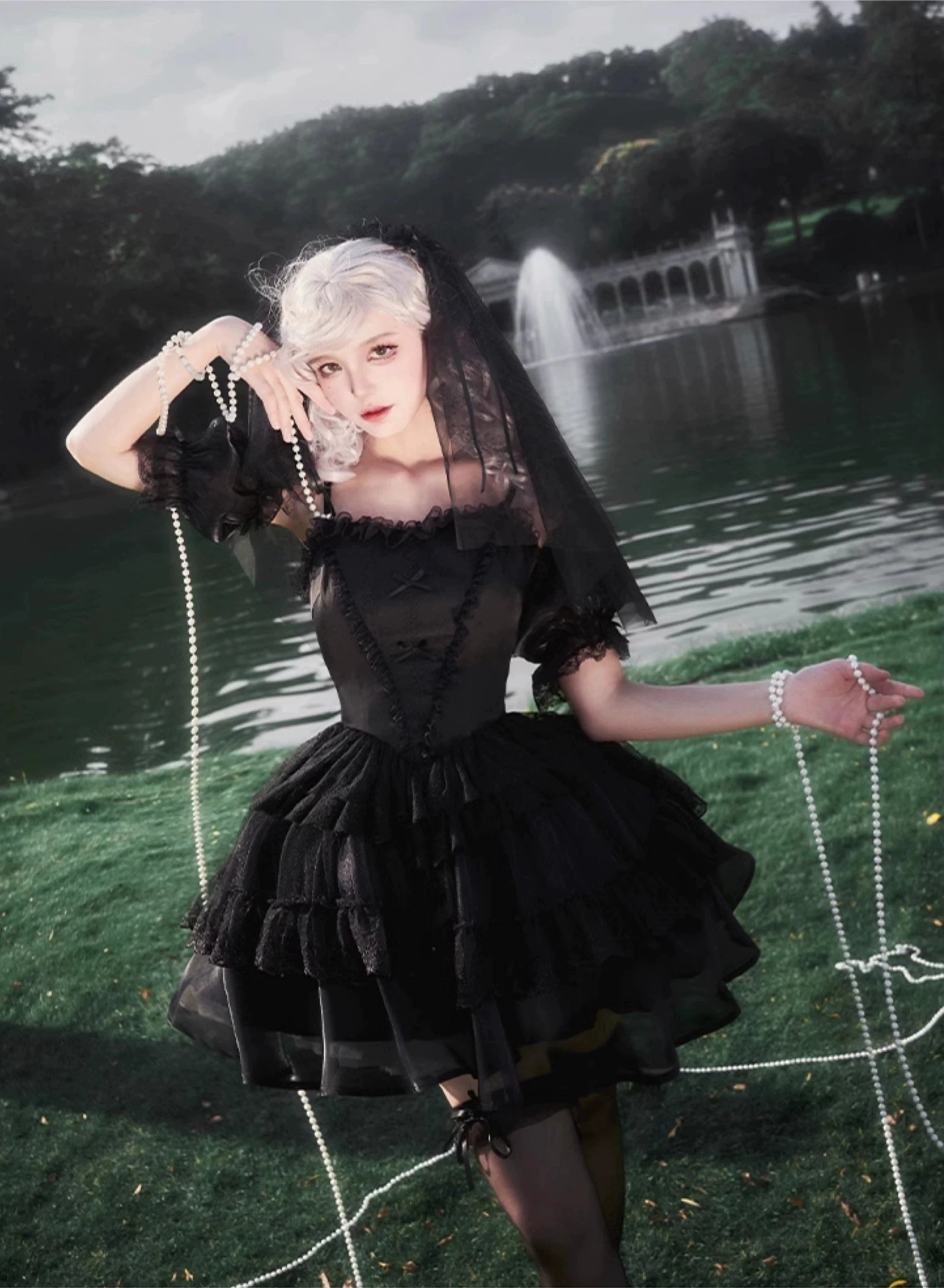 [Only available when purchased together] Dark Fairy head dress, sleeves and other accessories