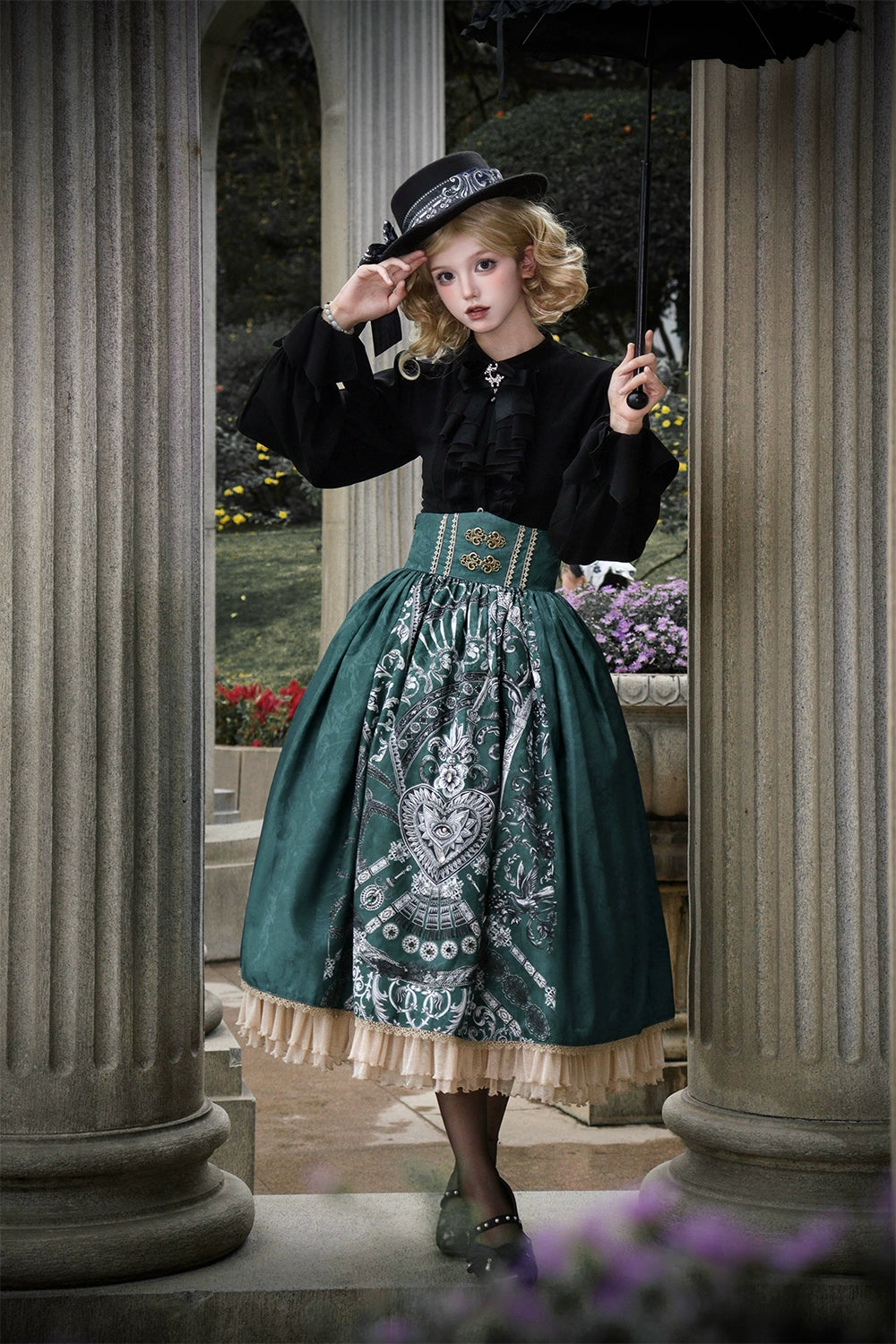 [Pre-orders available until 12/12] Eye of Horus Print Skirt, Corset Type