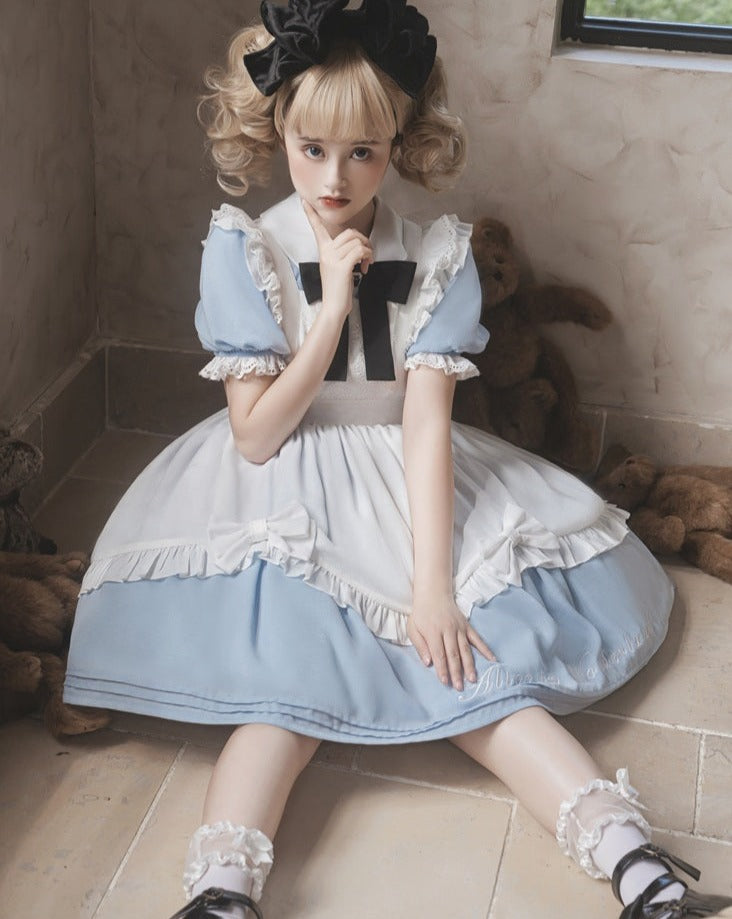 Sweet dress with Alice in Wonderland style apron