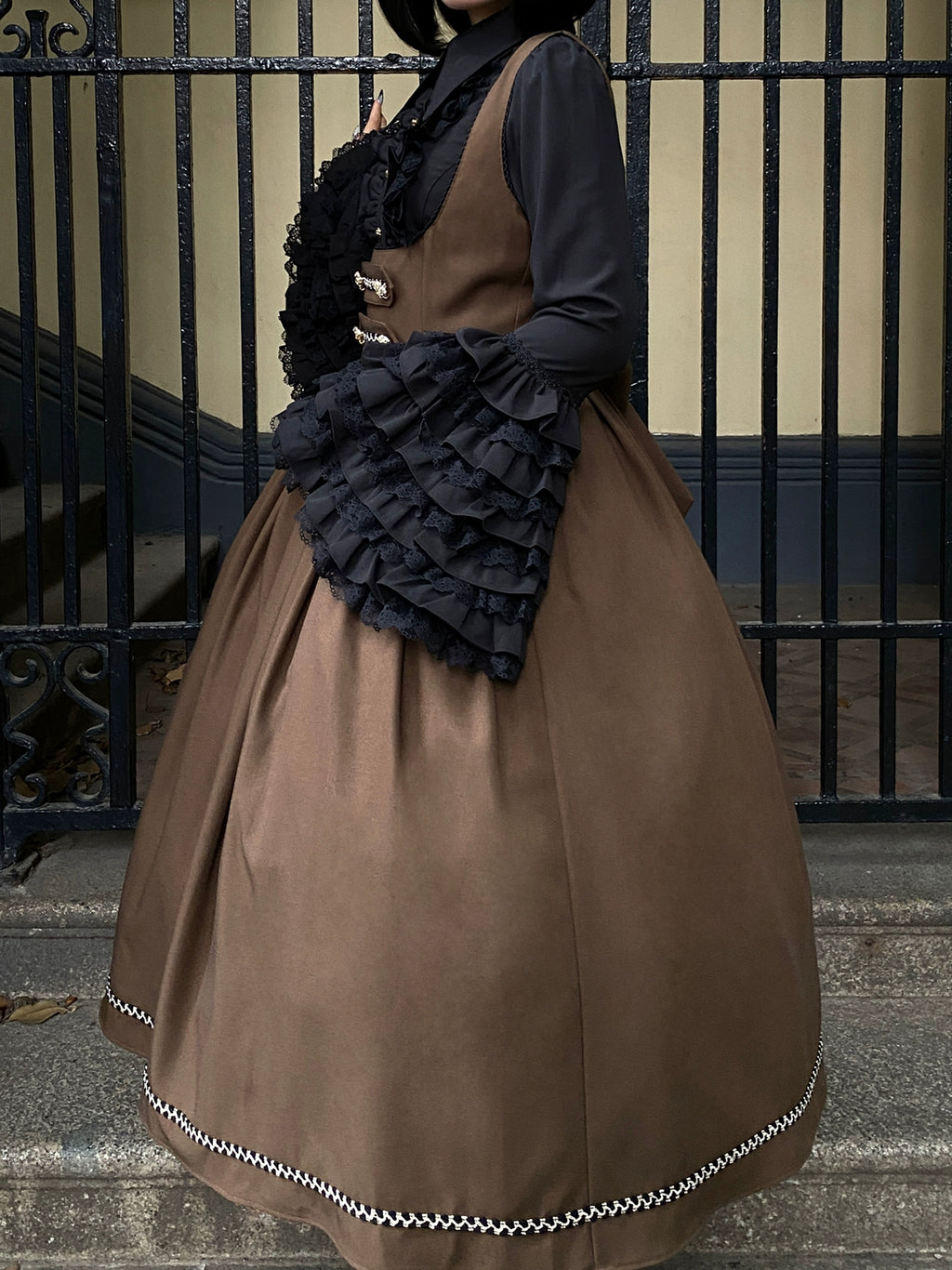 [Resale/Pre-orders available until 10/28] Bright Moon Corset Jumper Skirt, Plain Type [Brown]