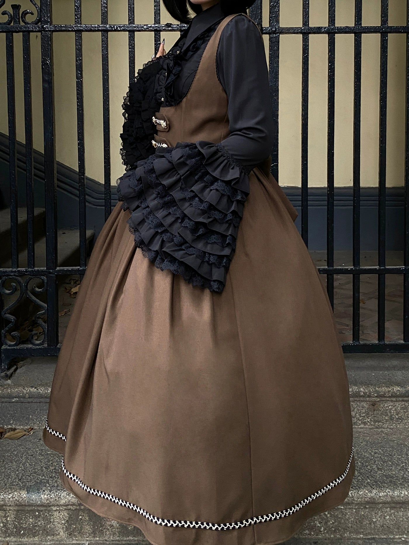 [Resale/Pre-orders available until 10/28] Bright Moon Corset Jumper Skirt, Plain Type [Brown]
