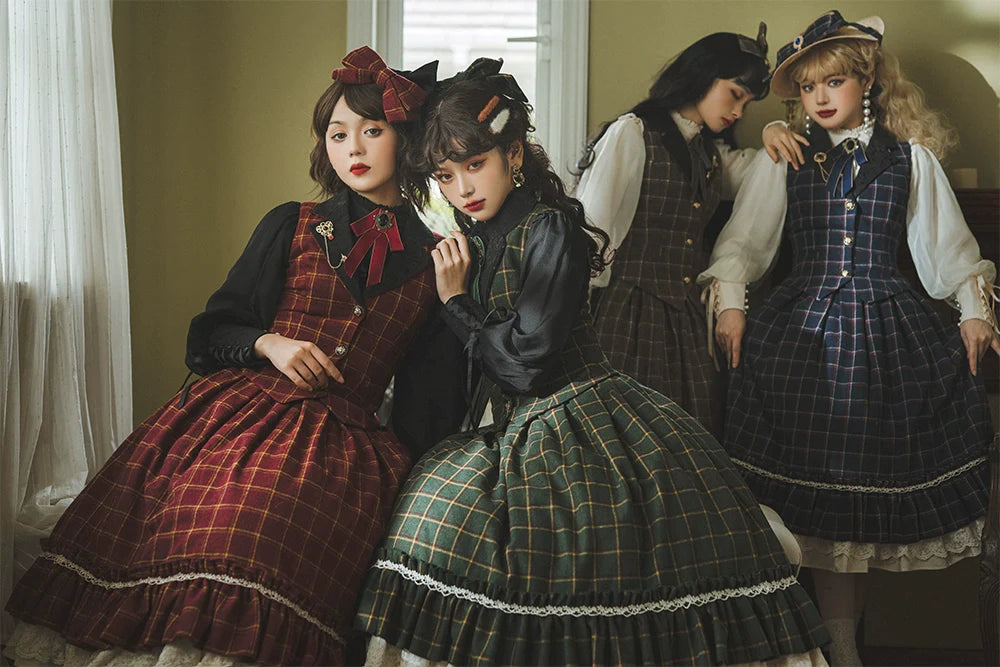[Pre-order] British Classical Lolita Warm Check Vest