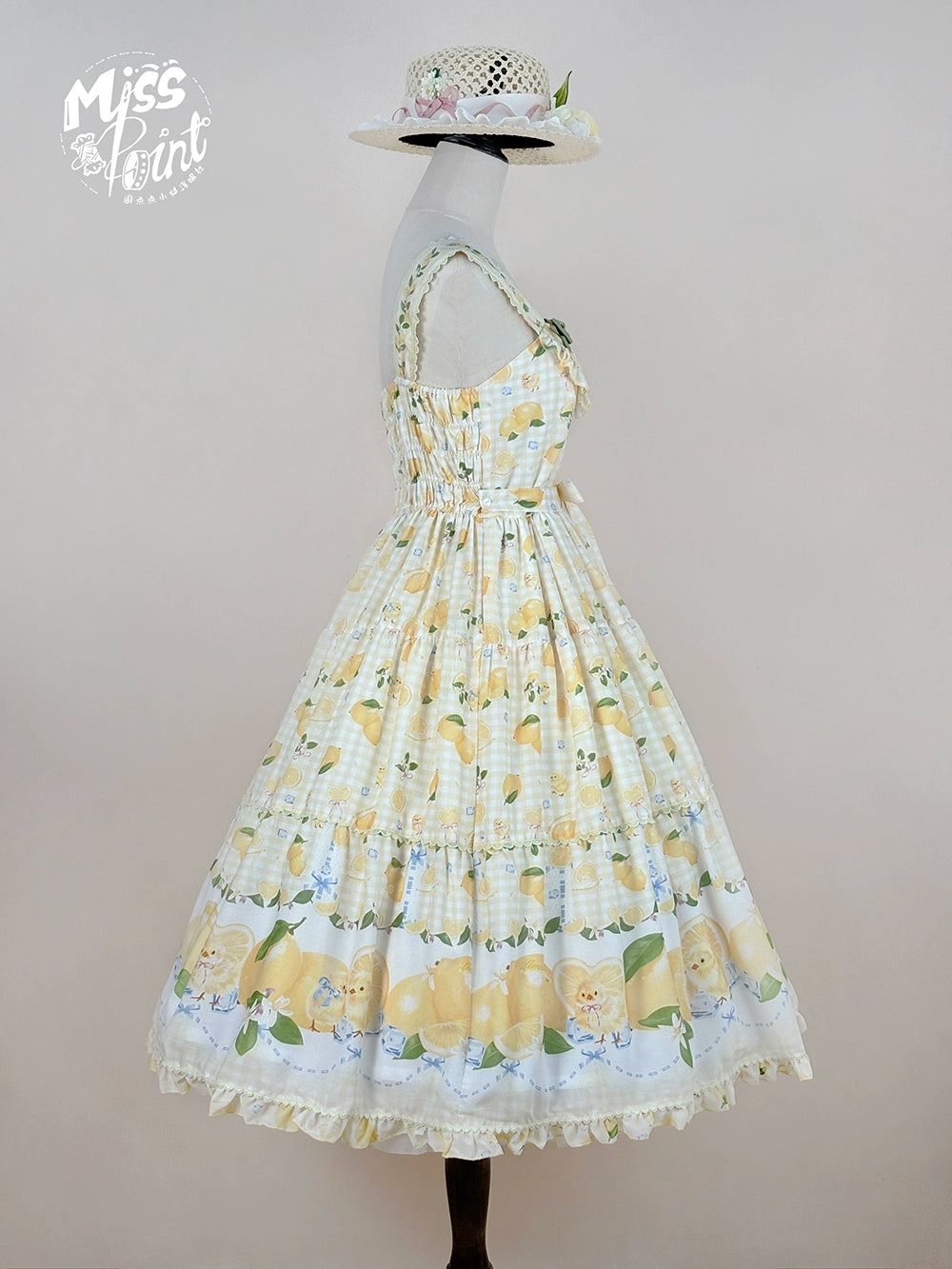 【受注予約5/14まで】Lemon Sweetie プリントジャンパースカート・ロング丈