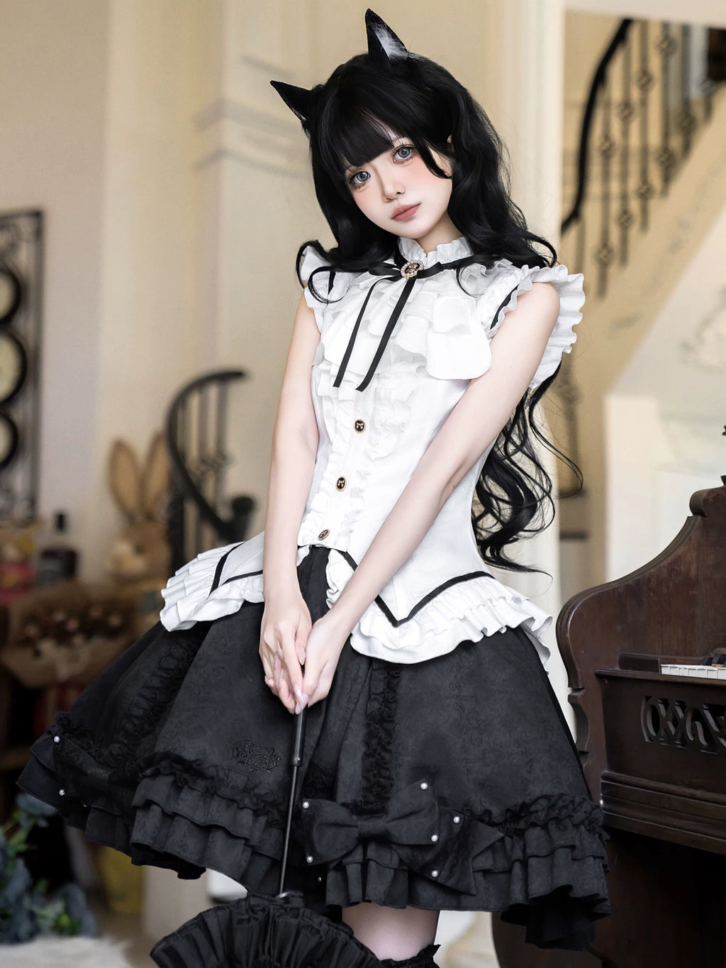 黒猫のお嬢様 ミニスカートセットアップ
