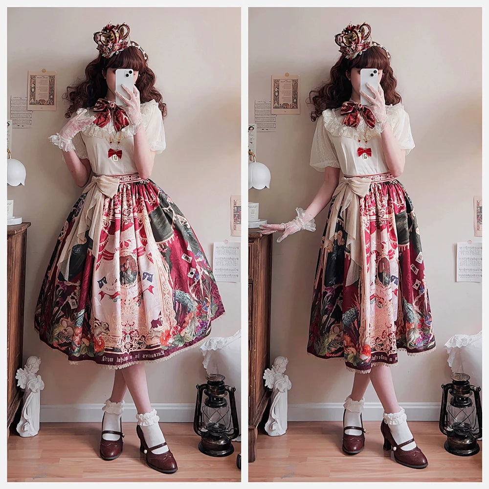 [Pre-order] Wanhua Mirror Western Aristocrat-style Skirt, Lace Type