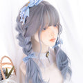 Lolita wig gray blue gradation loose curl long
