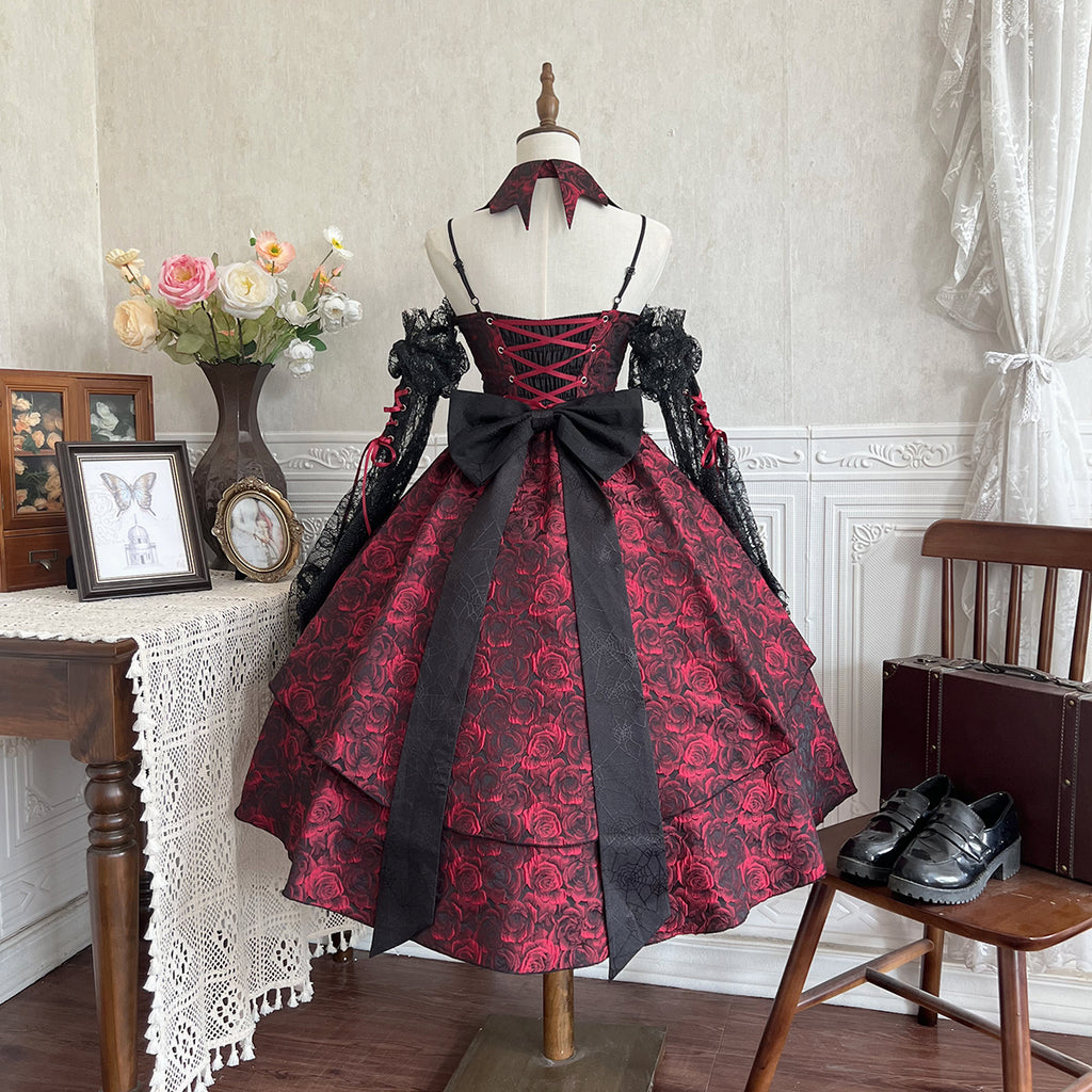 Dark Crimson Rose ゴスロリジャンパースカート