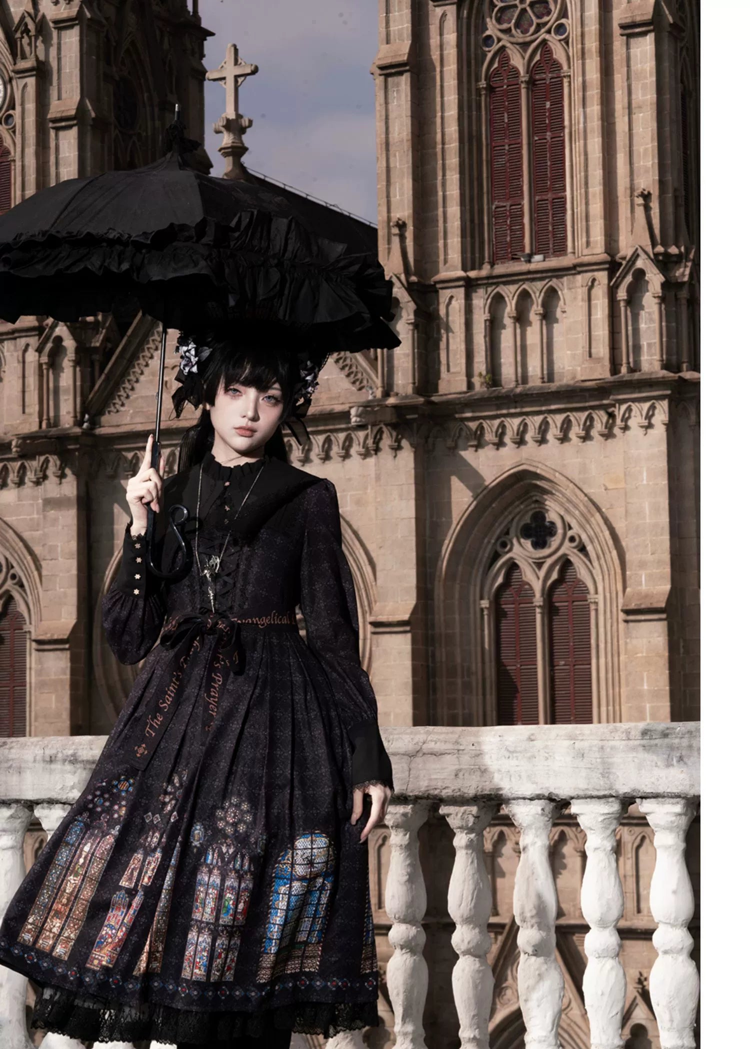 The Holy Cross 付け襟付きワンピース・ロング丈
