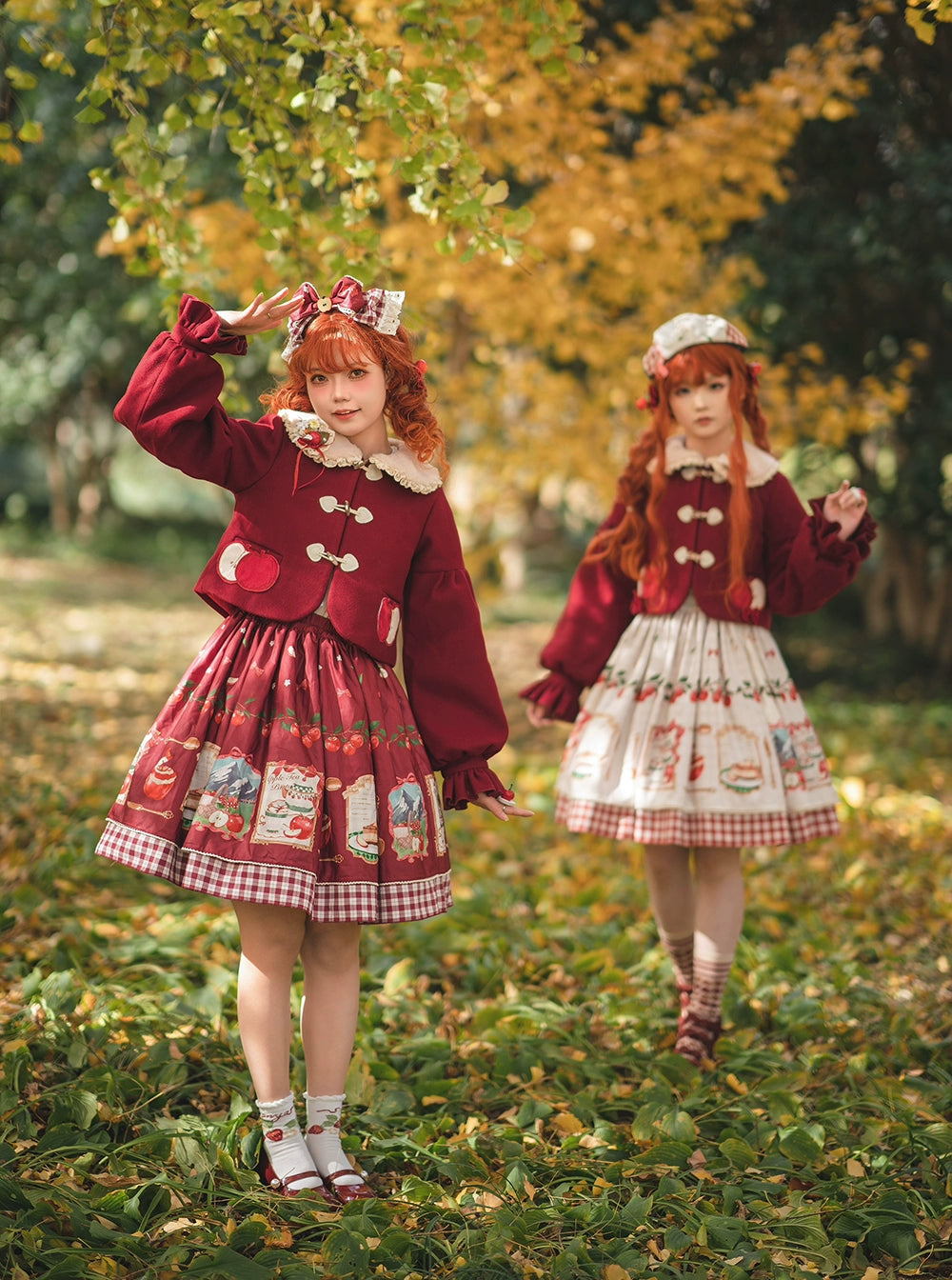 [Pre-order] Apple Garden Bavarian-style reversible skirt