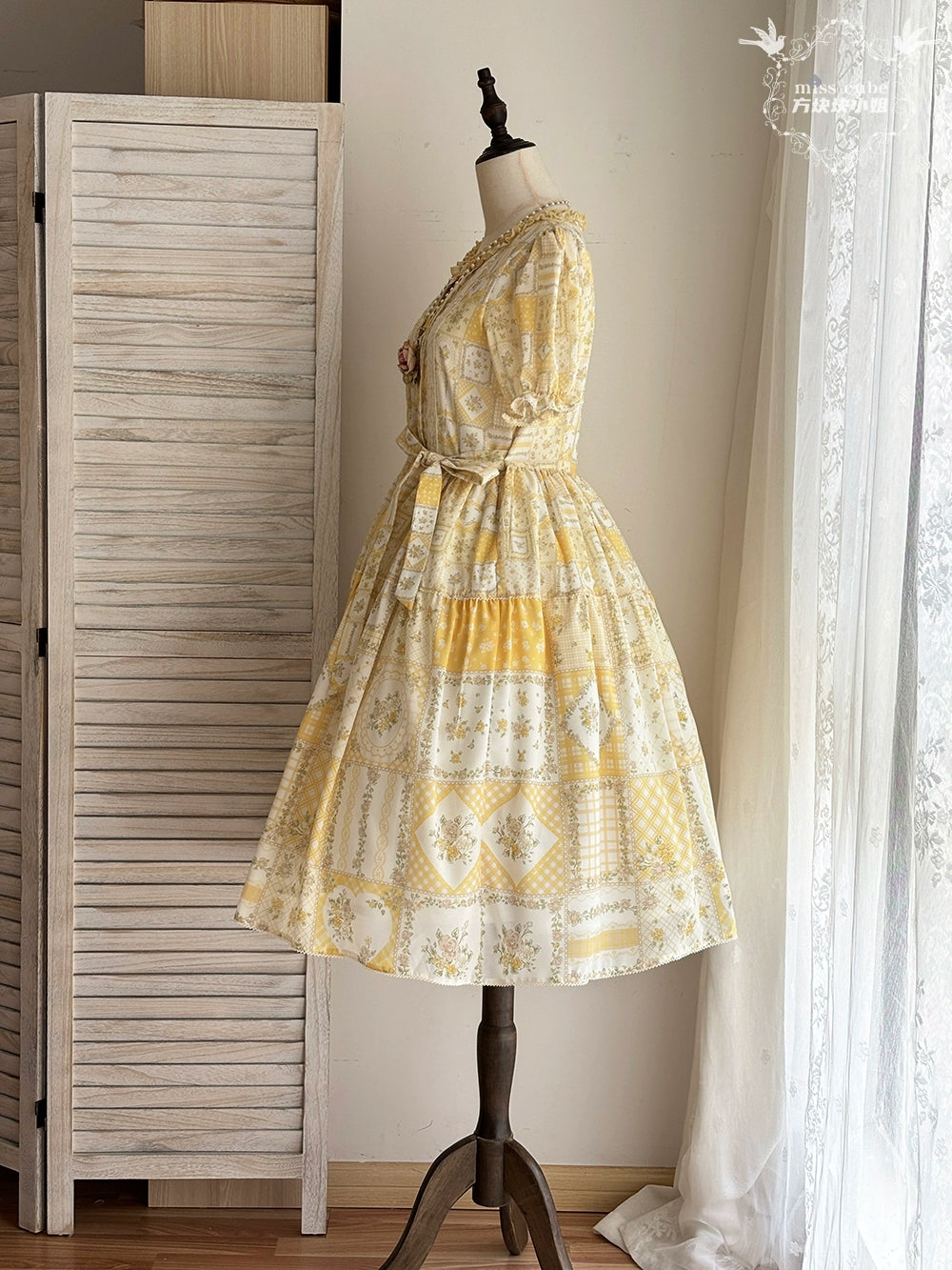 【受注予約7/14まで】Pathwork Garden カントリー風半袖ワンピース